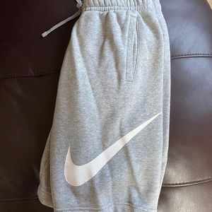 Light grey Nike sweatpant shorts